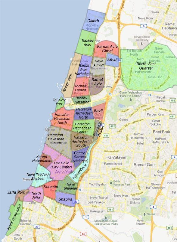特拉维夫的街区地图