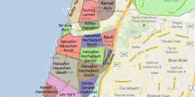 特拉维夫的街区地图