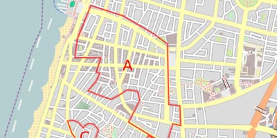 地图上的白色城市特拉维夫